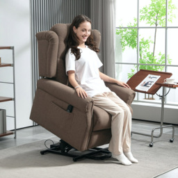 HOMCOM Dark Brown Wingback Button Tufted Electric Power Lift Elderly Recliner Armchair - Size: Single - Wilko - thumbnail 4