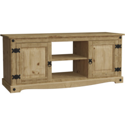 VIDA DESIGNS Corona 2 Door 2 Shelf Pine TV Unit - Size: 40 x 120 x 51cm - Brown - Wilko - thumbnail 3