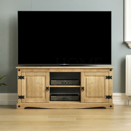 VIDA DESIGNS Corona 2 Door 2 Shelf Pine TV Unit - Size: 40 x 120 x 51cm - Brown - Wilko - thumbnail 7