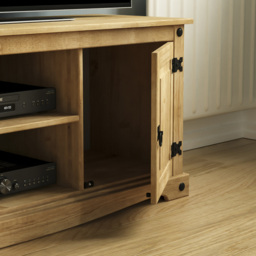VIDA DESIGNS Corona 2 Door 2 Shelf Pine TV Unit - Size: 40 x 120 x 51cm - Brown - Wilko - thumbnail 6