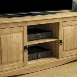 VIDA DESIGNS Corona 2 Door 2 Shelf Pine TV Unit - Size: 40 x 120 x 51cm - Brown - Wilko - thumbnail 5