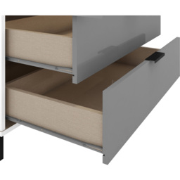 Seconique Madrid 4 Door 2 Drawer Grey and White Gloss Wardrobe - Size: 4 Door, 2 Drawer - Wilko - thumbnail 7