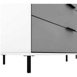 Seconique Madrid 4 Door 2 Drawer Grey and White Gloss Wardrobe - Size: 4 Door, 2 Drawer - Wilko - thumbnail 6