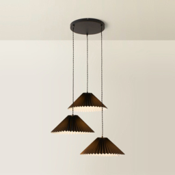 ValueLights Akira 3 Way Black Pleated LED Ceiling Pendant Light - Size: 111 x 57 x 57cm - Wilko - thumbnail 6