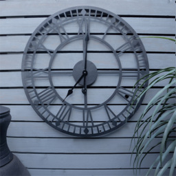 St Helens Black Open Face Design Non Ticking Garden Clock 60cm - Wilko - thumbnail 5