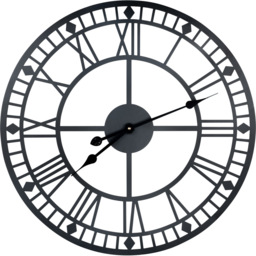 St Helens Black Open Face Design Non Ticking Garden Clock 60cm - Wilko - thumbnail 1