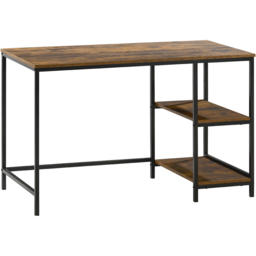 Vida Designs Brooklyn 2 Shelves Desk Dark Wood - Size: 75 x 120 x 60cm - Brown - Wilko - thumbnail 3
