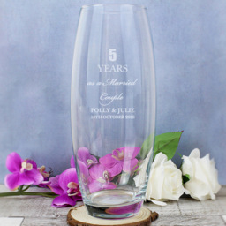 Personalised Memento Personalised Anniversary Bullet Vase - Size: 1.0 x 2.4 x 1.0cm - Clear - Wilko - thumbnail 4