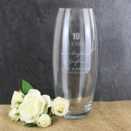 Personalised Memento Personalised Anniversary Bullet Vase - Size: 1.0 x 2.4 x 1.0cm - Clear - Wilko - thumbnail 3