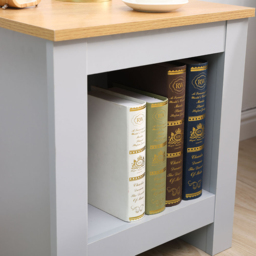 FurnitureHMD Single Shelf Grey and Oak Effect Wooden Side Table - Size: 50 x 45 x 45cm - Wilko - thumbnail 6