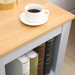 FurnitureHMD Single Shelf Grey and Oak Effect Wooden Side Table - Size: 50 x 45 x 45cm - Wilko - thumbnail 5