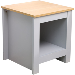 FurnitureHMD Single Shelf Grey and Oak Effect Wooden Side Table - Size: 50 x 45 x 45cm - Wilko - thumbnail 3