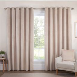 Vermont Velvet Blackout Curtain Natural 229cm - Divante - Wilko - thumbnail 3