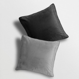 Velosso Luna Silver and Black Filled Cushion 43 x 43cm 2 Pack - Multi - Wilko - thumbnail 3