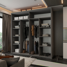 Sliding Wardrobes 4U Chelsea 2 Door Grey Wide Central Curved Mirrored Wardrobe 203cm - Wilko - thumbnail 5