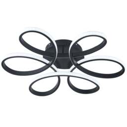 Living and Home Petal LED Semi Flush Ceiling Light - Size: 10 x 74 x 74cm - Black - Wilko - thumbnail 1