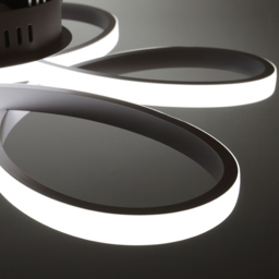 Living and Home Petal LED Semi Flush Ceiling Light - Size: 10 x 74 x 74cm - Black - Wilko - thumbnail 6