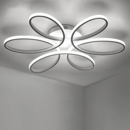 Living and Home Petal LED Semi Flush Ceiling Light - Size: 10 x 74 x 74cm - Black - Wilko - thumbnail 3