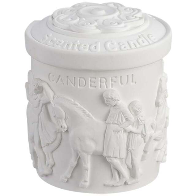 H&O Direct White Tea Retro Embossed Scented Candle - Size: 10.5 x 7 x 7cm - Wilko - image 1