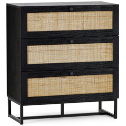Julian Bowen Padstow 3 Drawer Black Chest of Drawers - Wilko - thumbnail 3