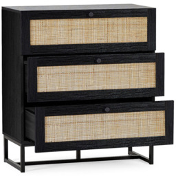 Julian Bowen Padstow 3 Drawer Black Chest of Drawers - Wilko - thumbnail 4