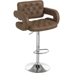 Portland Coffee PU Leather Height Adjustable Swivel Bar Stool - Size: Set of 2 - Wilko - thumbnail 3