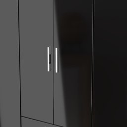 Crowndale Knightsbridge 6 Door 2 Drawer Black Gloss and Black Tall Wardrobe Ready Assembled - Black Gloss & Black - Wilko - thumbnail 6