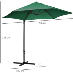 Outsunny 2.5m Garden Parasol Green - Size: 3m - Wilko - thumbnail 6