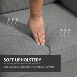 Portland 2 Seater Grey Linen Loveseat Sofa - Wilko - thumbnail 5