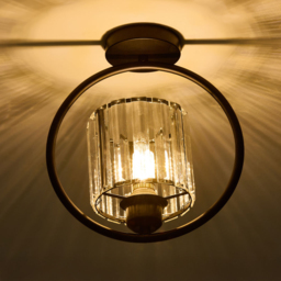 Living and Home Cylindric Shade Black Crystal E27 Ceiling Light - Size: 28.5 x 24.7 x 12.5cm - Wilko - thumbnail 3