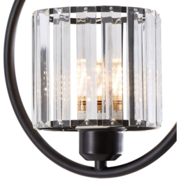 Living and Home Cylindric Shade Black Crystal E27 Ceiling Light - Size: 28.5 x 24.7 x 12.5cm - Wilko - thumbnail 6