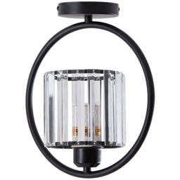 Living and Home Cylindric Shade Black Crystal E27 Ceiling Light - Size: 28.5 x 24.7 x 12.5cm - Wilko - thumbnail 1