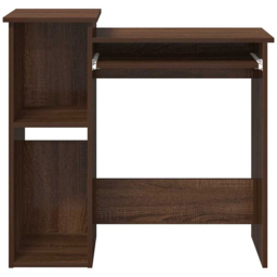 vidaXL 2 Shelf Computer Desk with Keyboard Tray Brown Oak - Size: 78 x 84 x 40cm - Wilko - thumbnail 5