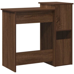 vidaXL 2 Shelf Computer Desk with Keyboard Tray Brown Oak - Size: 78 x 84 x 40cm - Wilko - thumbnail 7