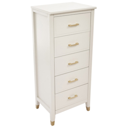 Palazzi 5 Drawer White Narrow Chest of Drawers - Wilko - thumbnail 4