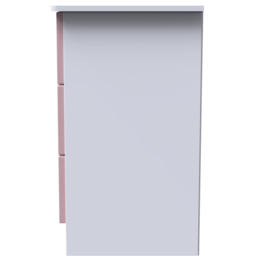 Crowndale Camden 3 Drawer Kobe Pink and White Bedside Cabinet Ready Assembled - Kobe Pink & White - Wilko - thumbnail 5