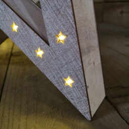 Samuel Alexander Wooden Star 60 Warm White LED Christmas Decoration 2 Pack - Size: 48 x 29 x 29cm - Wilko - thumbnail 5