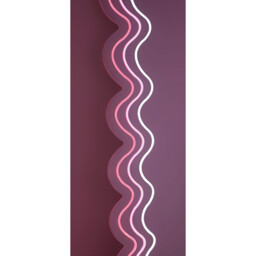 Pink and White Neon Wave LED Mirror - Wilko - thumbnail 6