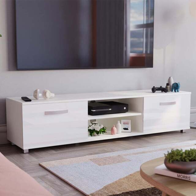 Vida Designs Cosmo 2 Door White TV Unit - Size: 40 x 160 x 38cm - Wilko - image 1
