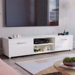Vida Designs Cosmo 2 Door White TV Unit - Size: 40 x 160 x 38cm - Wilko - thumbnail 1