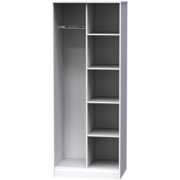 Crowndale Diamond Ready Assembled Matt White Tall Open Wardrobe - Size: Doorless - Wilko - thumbnail 3