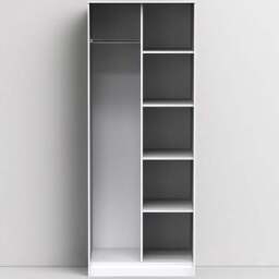 Crowndale Diamond Ready Assembled Matt White Tall Open Wardrobe - Size: Doorless - Wilko - thumbnail 1