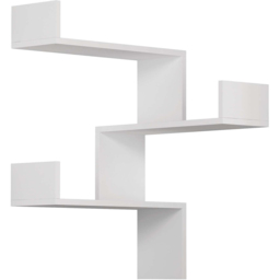 Decortie Luksa 3 Shelf White Corner Wall Mounted Bookcase - Wilko - thumbnail 3