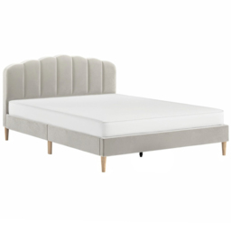 Flair Scallop Double Beige Velvet Bed Frame - Cream - Wilko - thumbnail 3