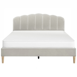 Flair Scallop Double Beige Velvet Bed Frame - Cream - Wilko - thumbnail 4