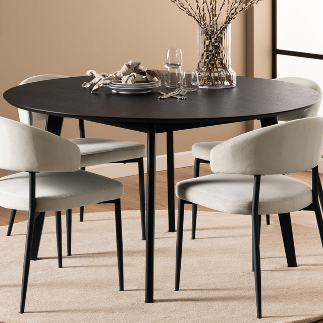 Florence Roxby Round Dining Table Black - Furniture To Go - Wilko - image 1