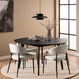 Florence Roxby Round Dining Table Black - Furniture To Go - Wilko - thumbnail 7