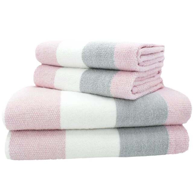 Velosso Weston Pink Strip Hand Towel Set of 2 - Wilko - image 1