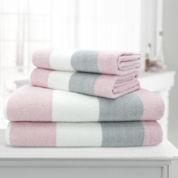 Velosso Weston Pink Strip Hand Towel Set of 2 - Wilko - thumbnail 5