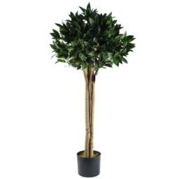 Leaf Artificial Bay Laurel Topiary Tree 120cm - Size: 120 x 50 x 50cm - Green - Wilko